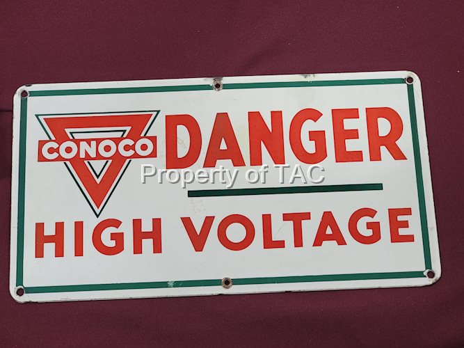 Conoco Danger High Voltage Porcelain Sign