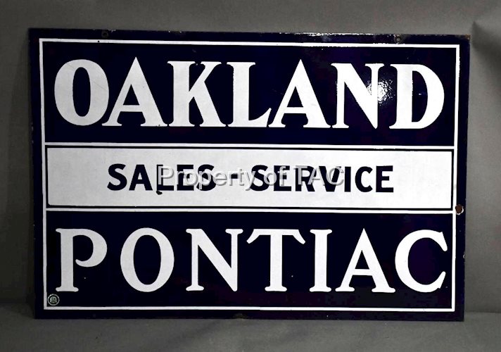 Oakland Pontiac Sales-Service Porcelain Sign (TAC)