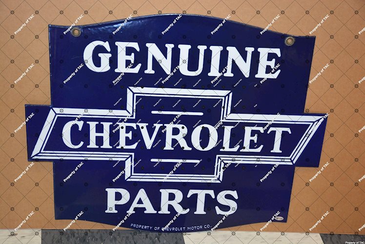 Genuine Chevrolet in bowtie Parts sign