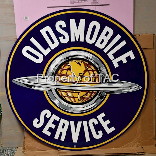 Oldsmobile Service w/Saturn Logo Porcelain ID Sign