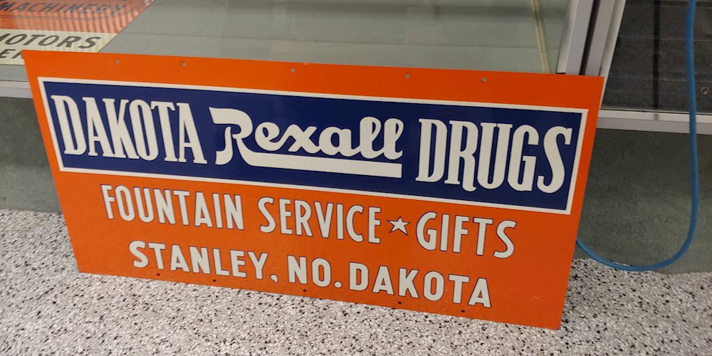 Dakota Rexall Drugs Porcelain Sign