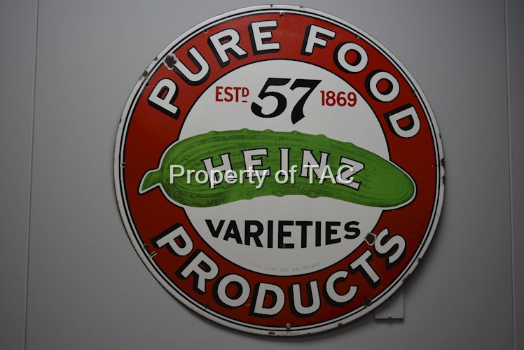 Heinz 57 Pure Food Products w/Pickle Logo Porcelain Sign