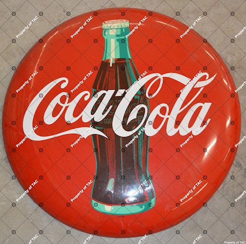 Coca-Cola w/bottle Button Sign