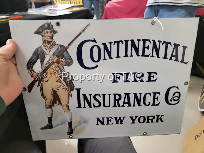 Continental Tire Insurance Co New York w/Logo Porcelain Sign