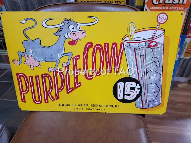 Purple Cow w/Logo Masonite Sign