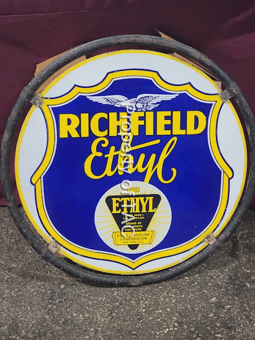 Richfield Ethyl w/Logos Porcelain Sign