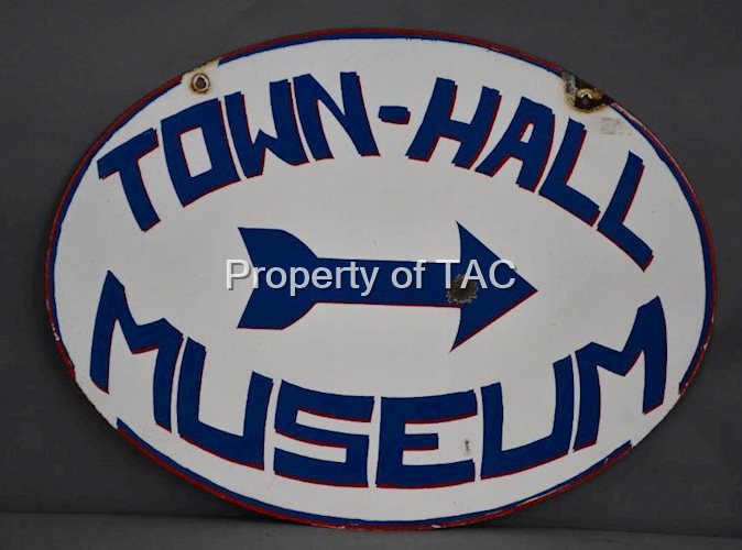 Town Hall Museum w/Arrow Porcelain Sign