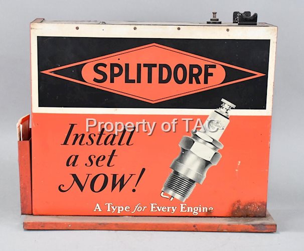 Splitdorf "Install a Set Now!" Counter-Top Point of Sale Metal Display