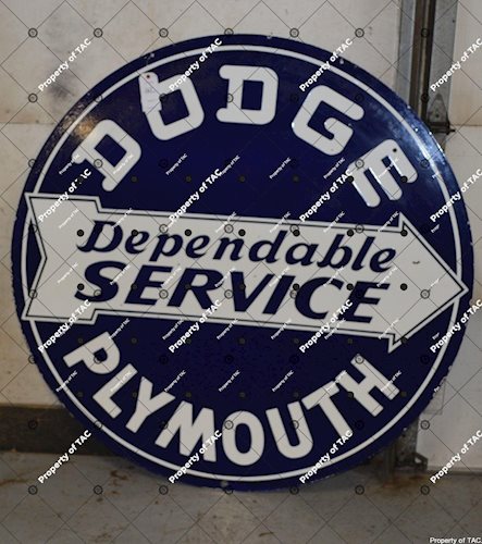 Dodge Plymouth Dependable Service sign