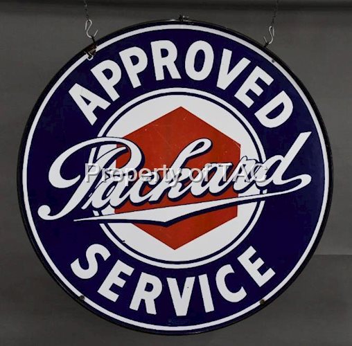 Packard Approved Service w/Lug Nut Logo Porcelain Sign