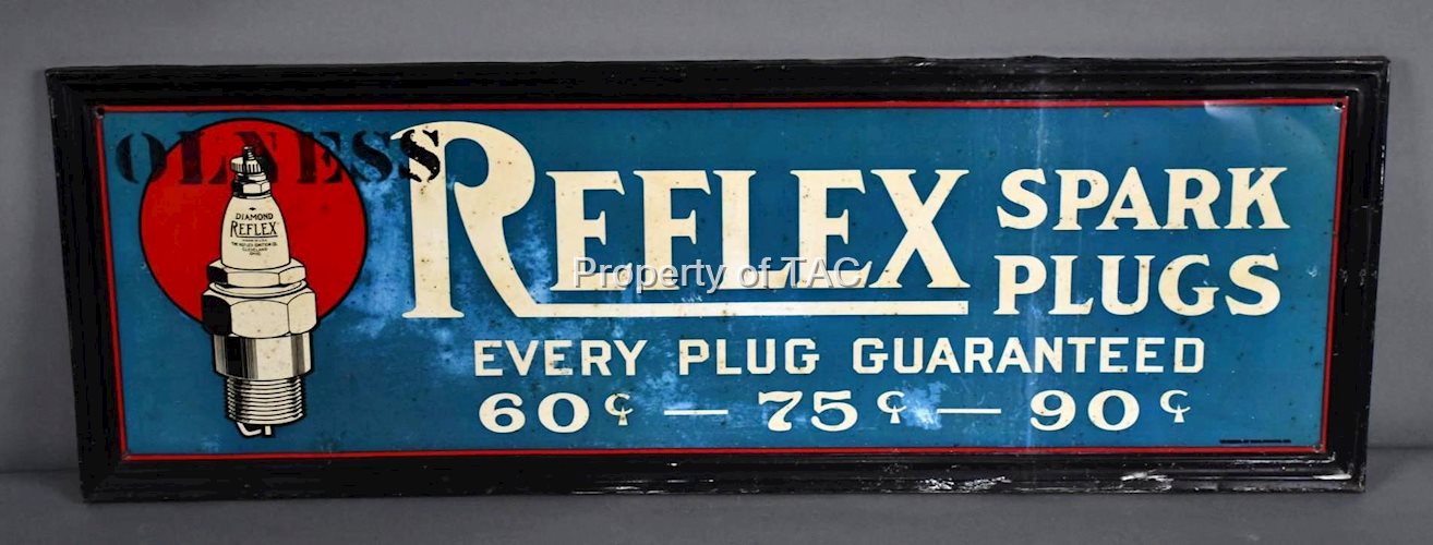 Reflex Spark Plugs "Every Plug Fully Guaranteed" Metal Sign