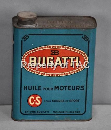 Bugatti Motor Oil One Liter Flat Metal Can w/Logo