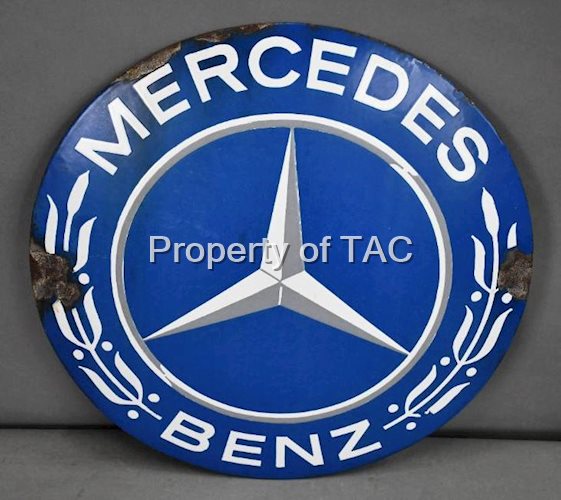 Mercedes Benz w/Logo Porcelain Bubble Sign