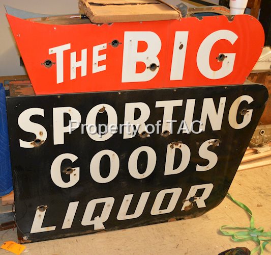 The Big Sporting Goods Liquor Porcelain Neon Sign