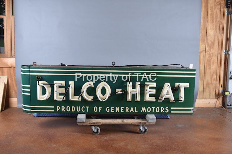 Delco-Heat Product of General Motors Porcelain Neon Sign