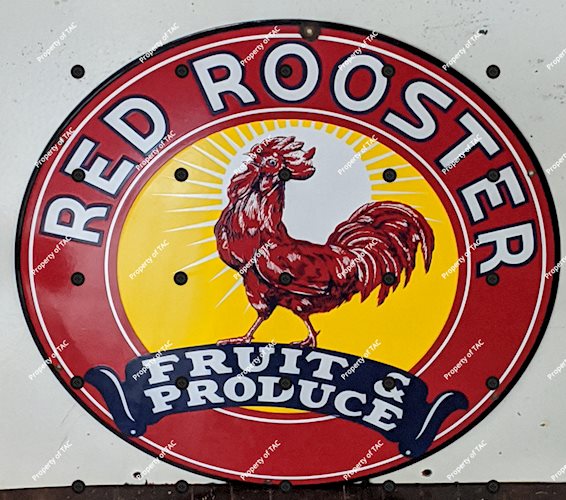 Red Rooster Fruit & Produce SSP Porcelain Sign