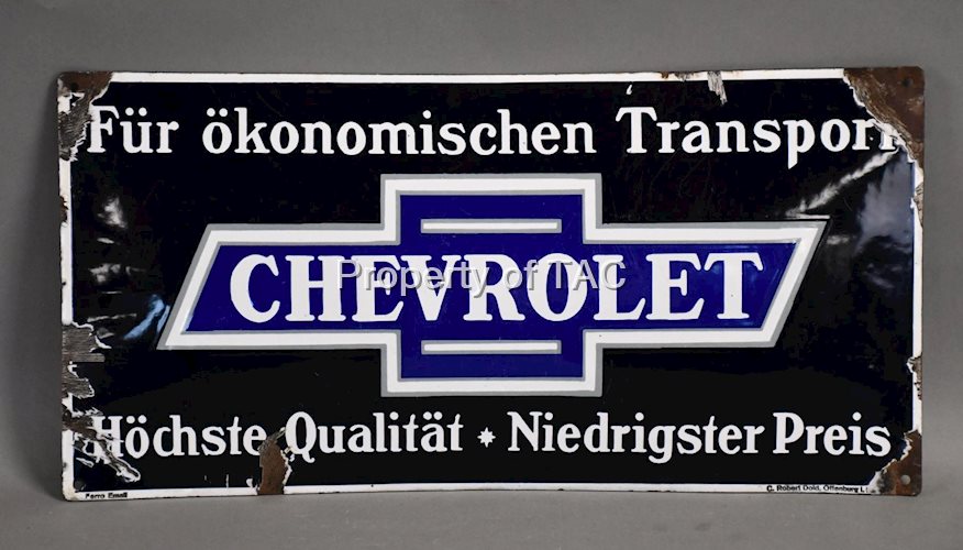 Chevrolet in Bowtie Porcelain Foreign Sign