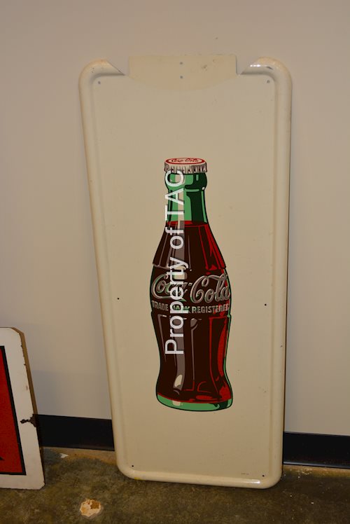 Coca-Cola Pilaster Metal Sign w/Coke Bottle