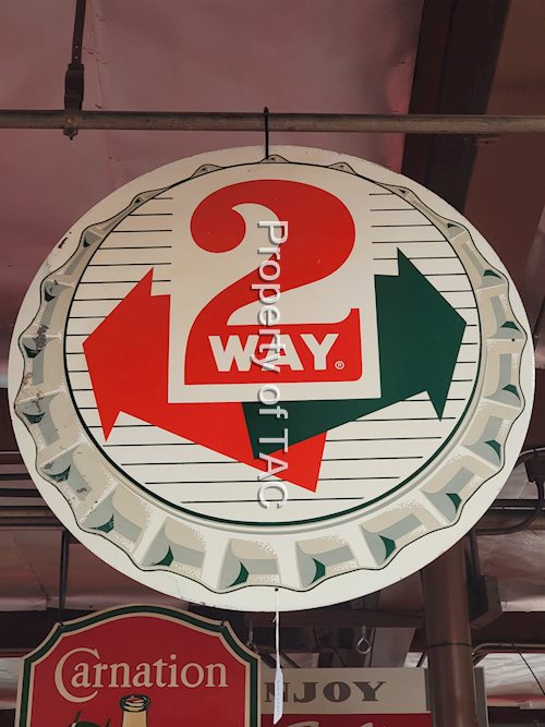 2-Way w/Bottle Cap Logo Metal Sign
