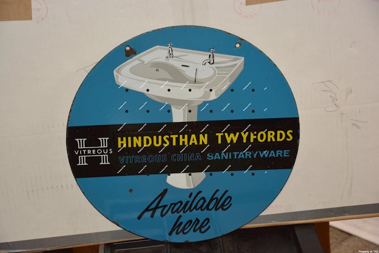 Hindusthan Twyfords Available Here porcelain sign