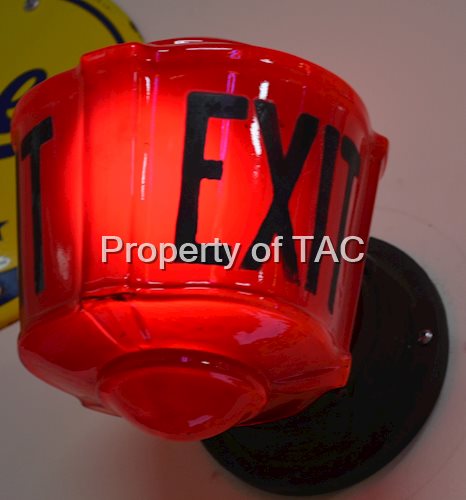 Red Glass Exit Lighted Sign