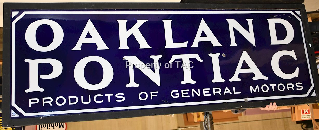 Oakland Pontiac "Product of General Motors" Porcelain Sign