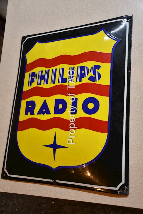 Phillips Radio w/Shield Logo Porcelain Sign