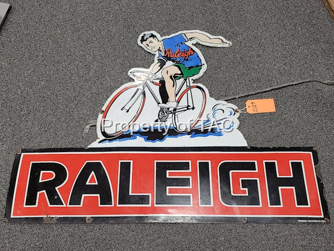 Raleigh Bicycle Single Sided Porcelain Sign