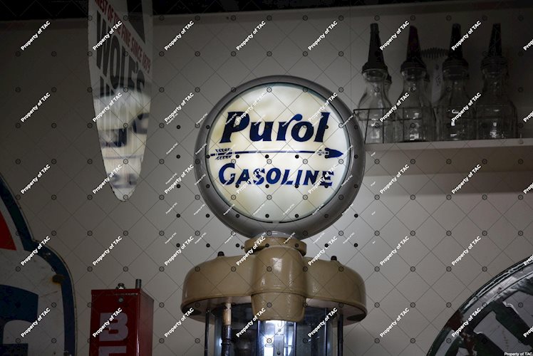 Purol Gasoline w/arrow logo 15 Globe Lens"