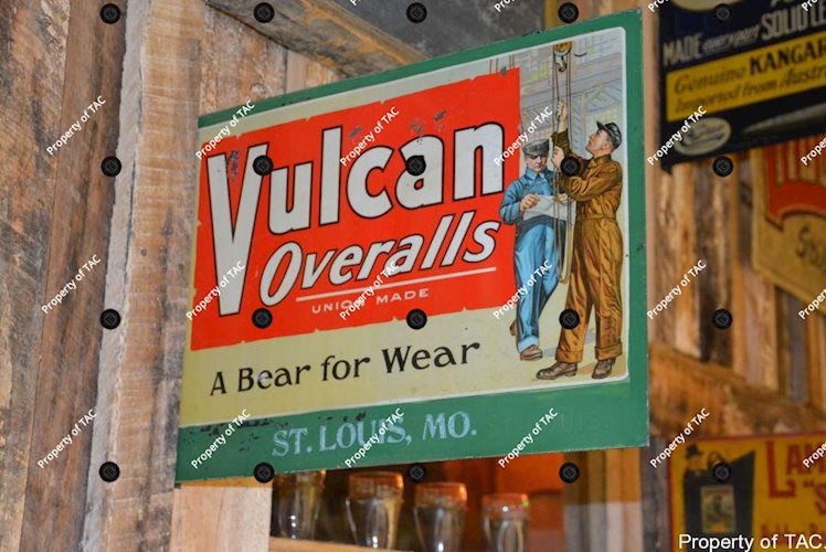 Vulcan Overalls A bear for wear" sign"