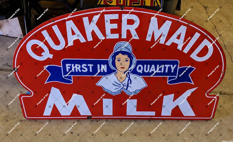Quaker Maid First In Quality Milk SSP Single Sided Porcelain Sign
