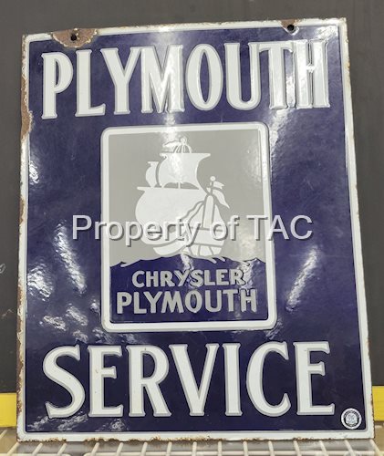 Plymouth Service w/Ship Logo Porcelain Sign