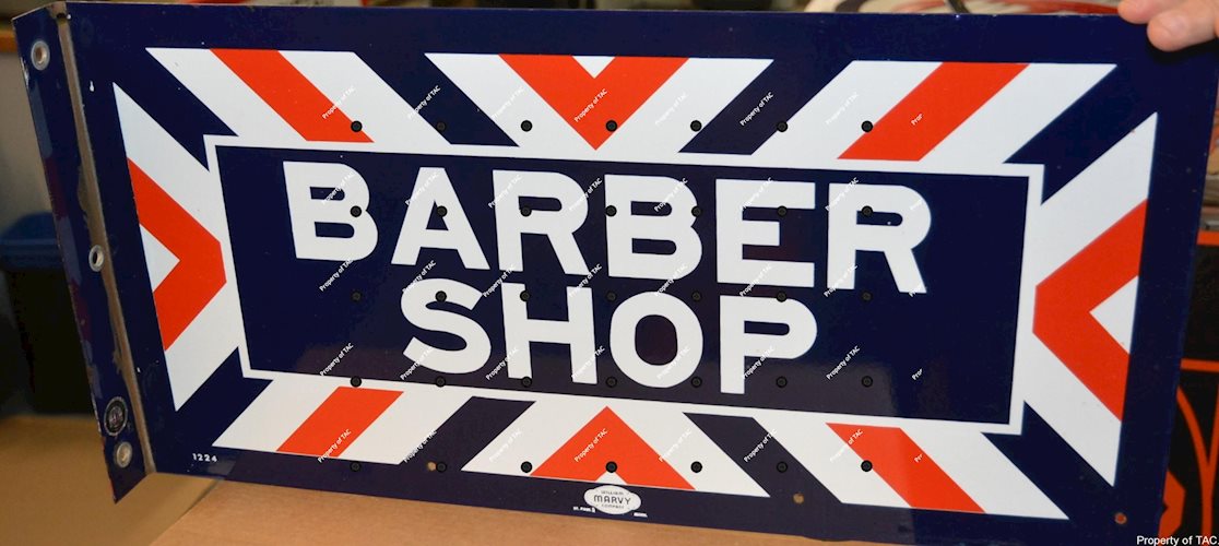 Barber Shop Porcelain Flange Sign