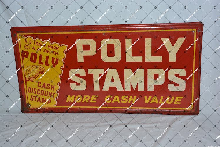 Polly Stamps More Cash Here" Sign"