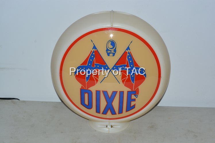 Dixie w/Crossed Rebel Flags 13.5"D Single Globe Lens