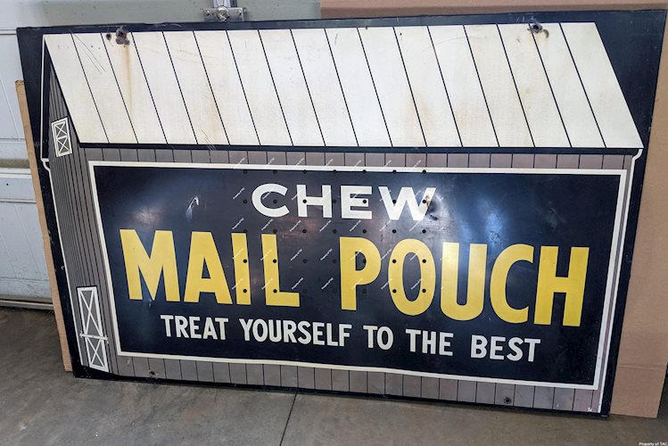 Chew Mail Pounch Self Framed Tin Sign w/ Wooden Frame