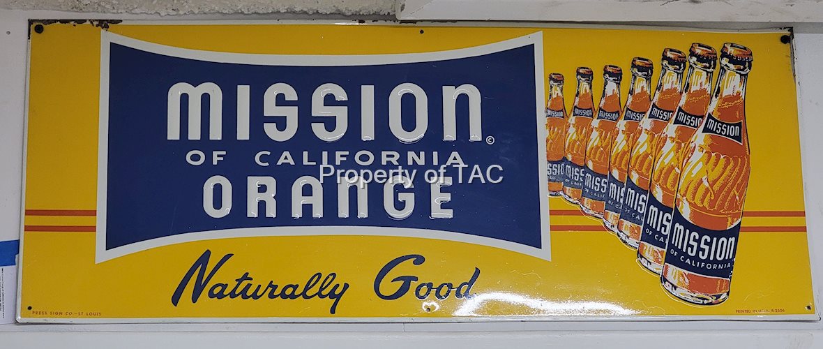 Mission Orange of California "Naturally Good" w/Bottles Metal Sign