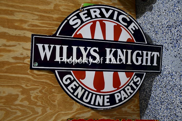 Willy Knight Service Genuine Parts Porcelain Sign