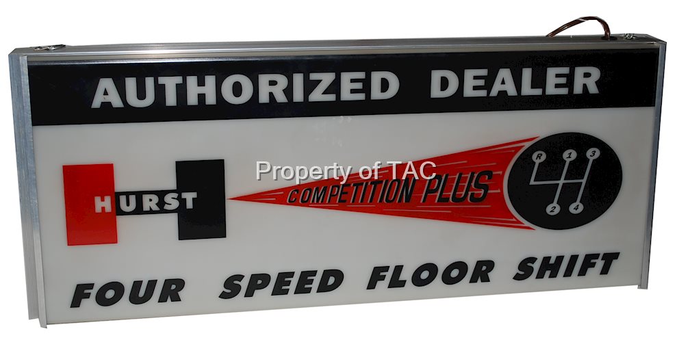 Hurst "Four Speed Floor Shift" Authorized Service, lighted sigs,
