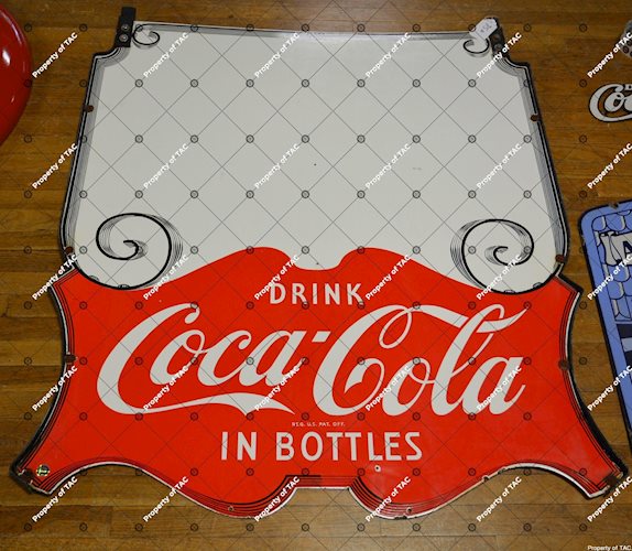 Drink Coca-Cola in Bottles colonial scroll sign