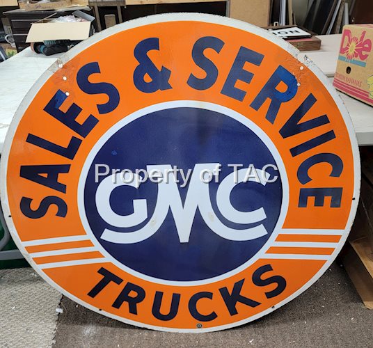 GMC Trucks Sales & Service Porcelain Sign