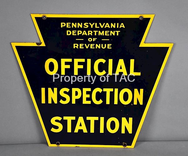 Pennsylvania Official Inspection Station Porcelain Sign