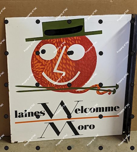 Laines Welcomme Moro Double Sided Porcelain Yarn knitting Flange Sign