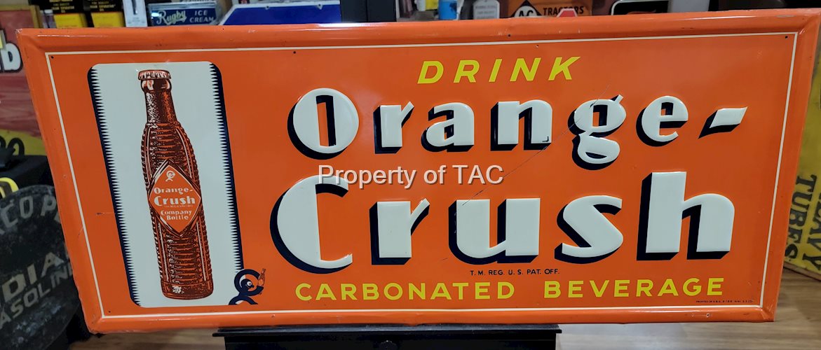 Drink Orange-Crush w/Bottle Metal Sign