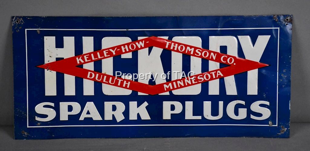 Hickory Spark Plugs Metal Tacker Sign