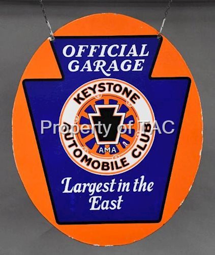 Keystone Automobile Club Official Garage Porcelain Sign