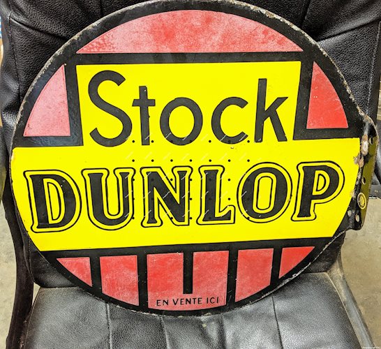 Stock Dunlop DSP Double Sided Porcelain Flange Sign