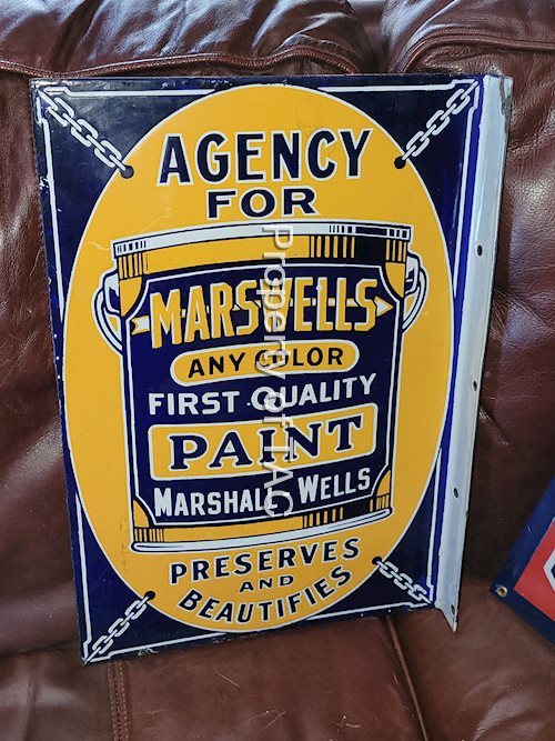 Agency for Marswells Paint Porcelain Flange Sign