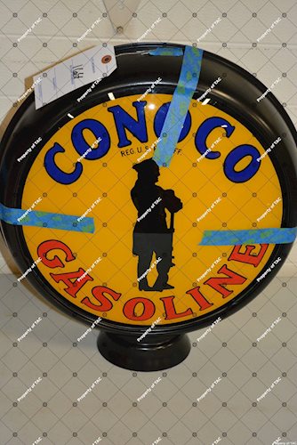 Conoco Gasoline w/soldier silhouette globe lens