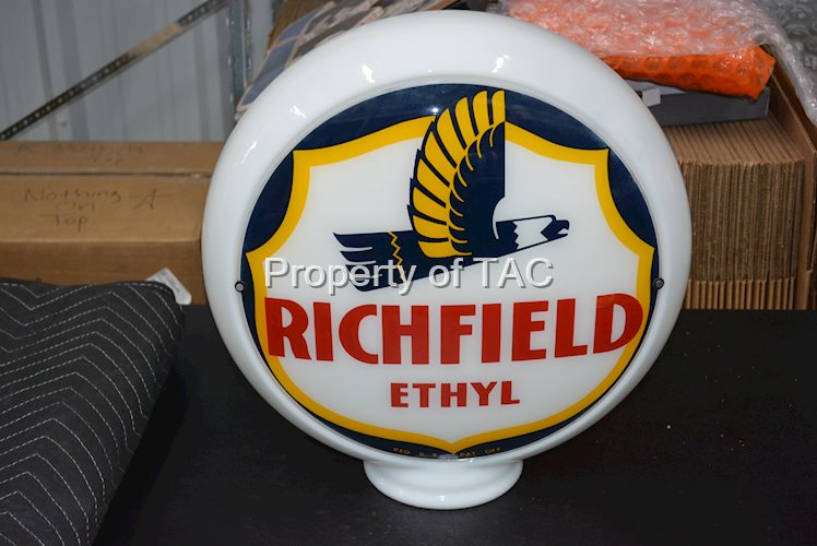 Richfield Ethyl w/Art Deco Logo 13.5" Single Globe Lens